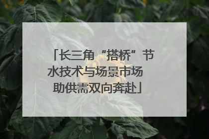 长三角“搭桥”节水技术与场景市场 助供需双向奔赴
