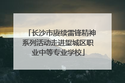 长沙市赓续雷锋精神系列活动走进望城区职业中等专业学校