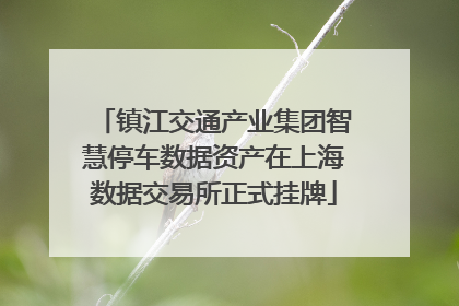 镇江交通产业集团智慧停车数据资产在上海数据交易所正式挂牌