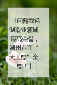 问鼎我省制造业领域最高荣誉，湖州首夺“天工鼎”金鼎！