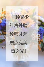 顺义少年宫外聘教师才艺展点亮美育之光