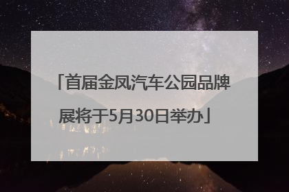 首届金凤汽车公园品牌展将于5月30日举办