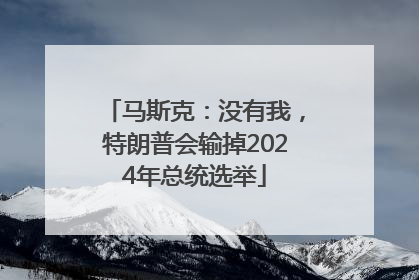 马斯克：没有我，特朗普会输掉2024年总统选举