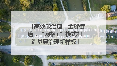 高效能治理｜金耀街道：“网格+”模式打造基层治理新样板