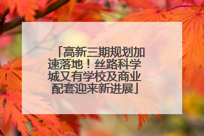 高新三期规划加速落地！丝路科学城又有学校及商业配套迎来新进展