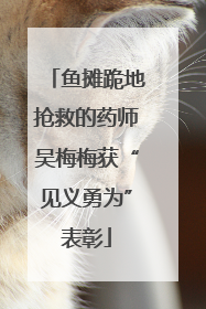 鱼摊跪地抢救的药师吴梅梅获“见义勇为”表彰