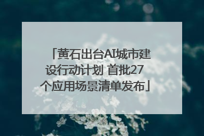 黄石出台AI城市建设行动计划 首批27个应用场景清单发布