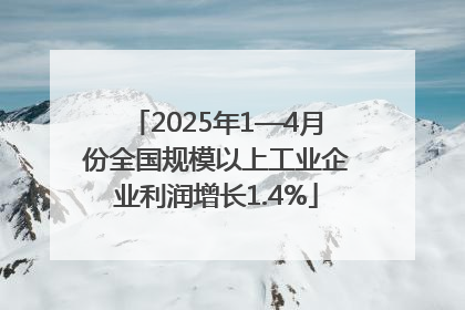 2025年1—4月份全国规模以上工业企业利润增长1.4%