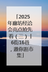 2025年廊坊经洽会亮点抢先看（三）丨6街16巷，邀你逛市集