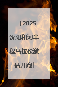 2025沈阳和河半程马拉松激情开跑